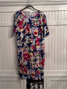 LuLaRoe Mint Navy Multicolor Floral Dress